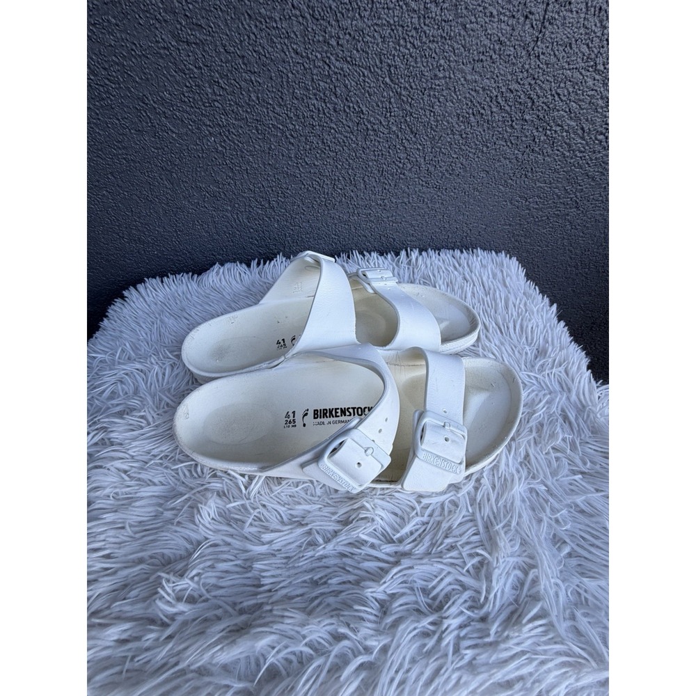 Birkenstock Arizona EVA White Sandals EU 41 Women 10 Men 8 Slip On Open Toe Flat